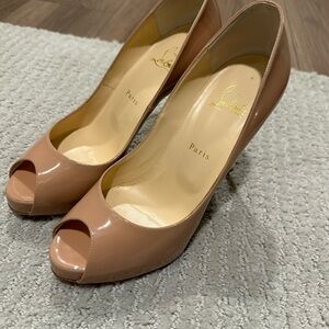 Christian Louboutin Women's Peep Toe Heels - Nude